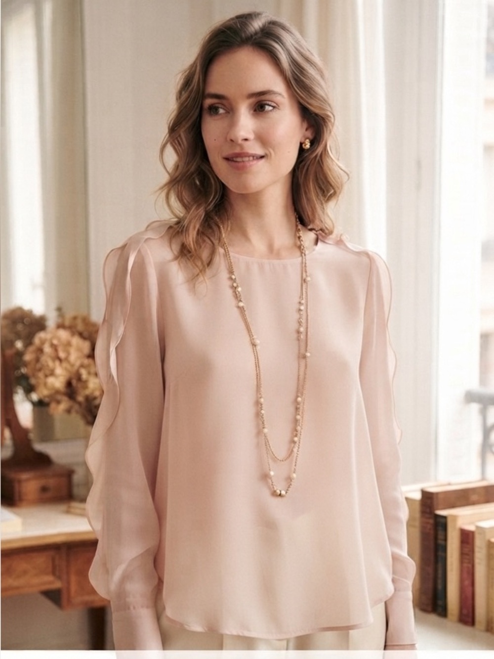 See by chloe ruffle sleeve blouse